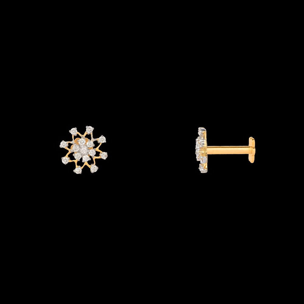 14K Yellow Gold Diamond Nosepin - 0.1ct VVS-VS-HI