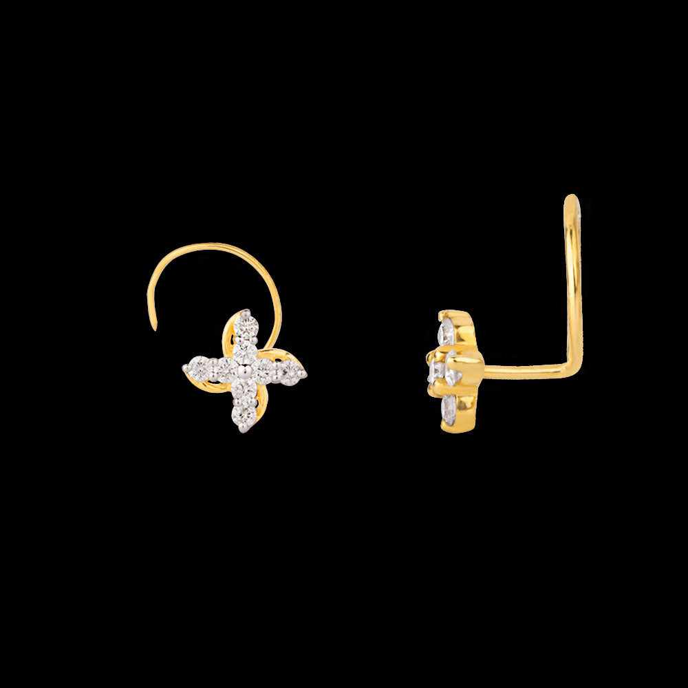18K Yellow Gold Diamond Nosepin - 0.229ct VVS-VS-IJ