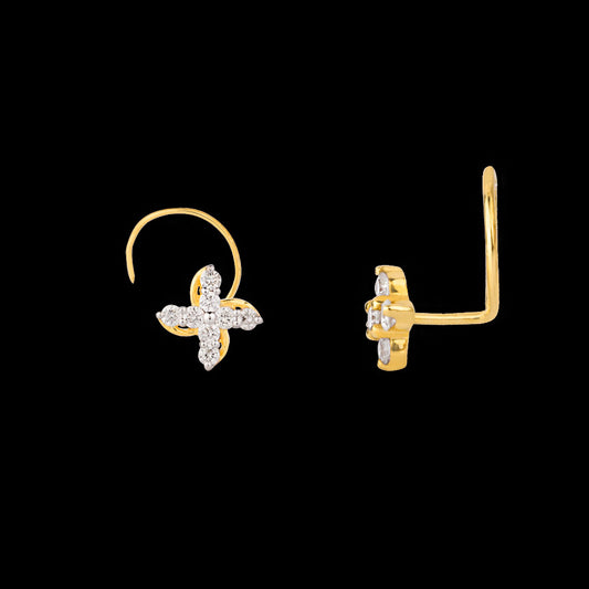 18K Yellow Gold Diamond Nosepin - 0.229ct VVS-VS-IJ
