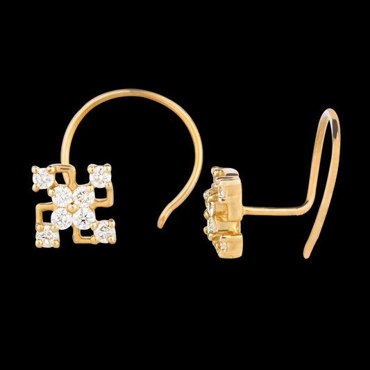 18K Yellow Gold Diamond Nosepin - 0.094ct VVS-VS-GH