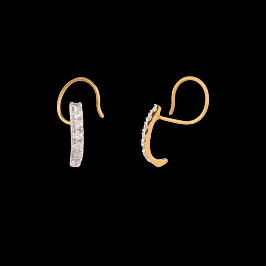 18K Yellow Gold Diamond Nosepin - 0.142ct VVS-VS-GH