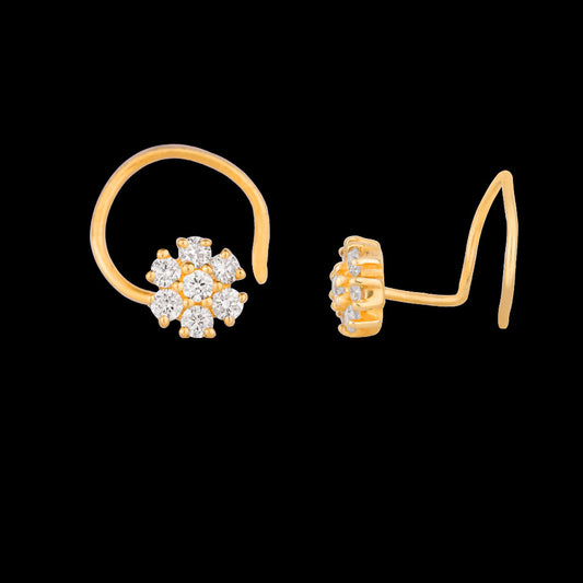 14K Yellow Gold Diamond Nosepin - 0.06ct VVS-VS-GH