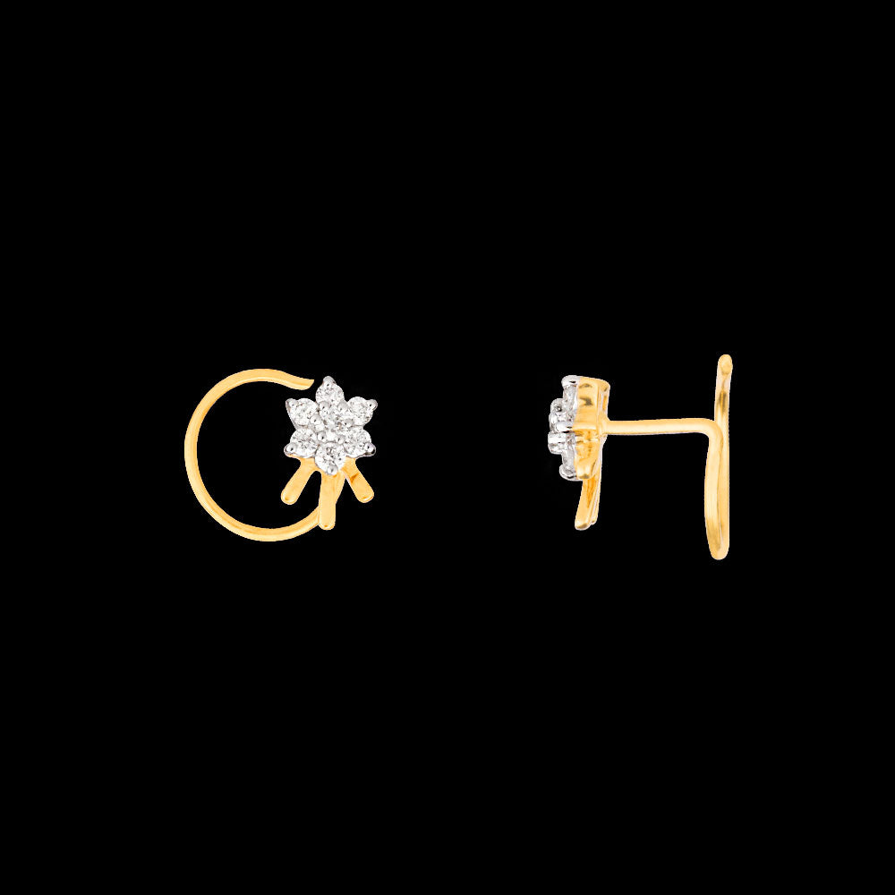 14K Yellow Gold Diamond Nosepin - 0.08ct VVS-VS-FG