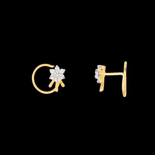14K Yellow Gold Diamond Nosepin - 0.08ct VVS-VS-FG