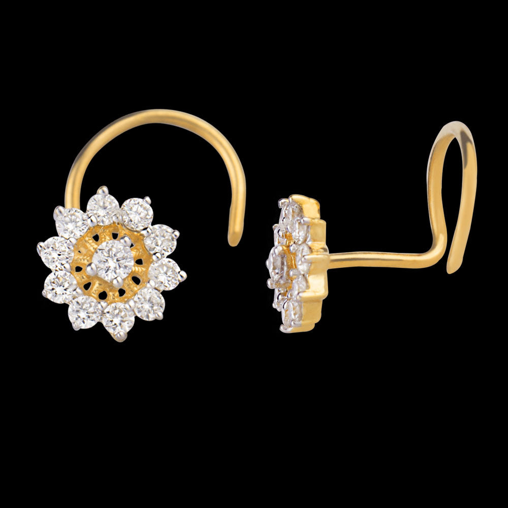 14K Yellow Gold Diamond Nosepin - 0.13ct VVS-VS-GH
