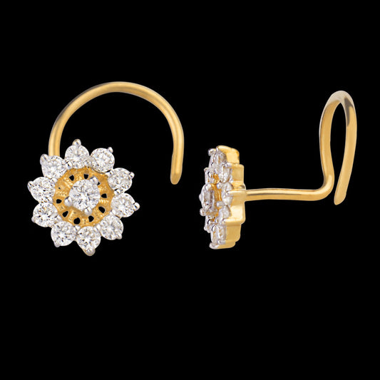 14K Yellow Gold Diamond Nosepin - 0.13ct VVS-VS-GH