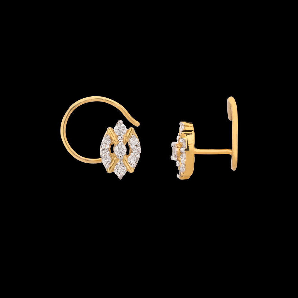 14K Yellow Gold Diamond Nosepin - 0.07ct VVS-VS-GH