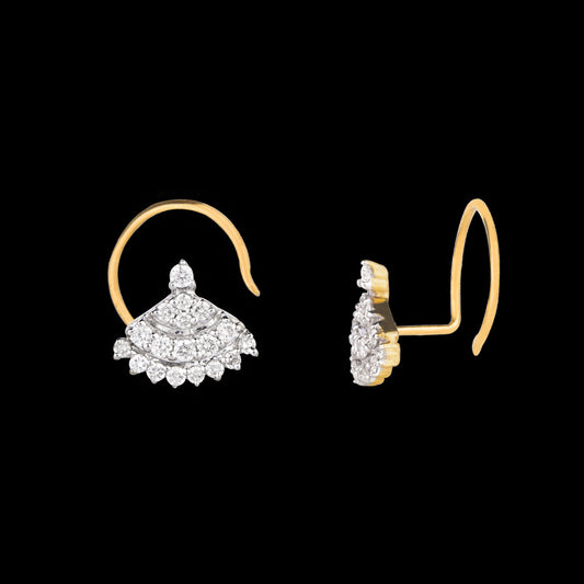 14K Yellow Gold Diamond Nosepin - 0.11ct VVS-VS-GH