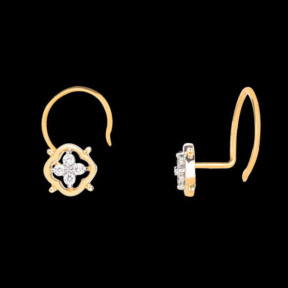 14K Yellow Gold Diamond Nosepin - 0.06ct VVS-VS-GH