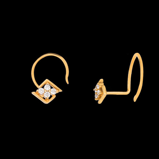 18K Yellow Gold Diamond Nosepin - 0.056ct VVS-EF