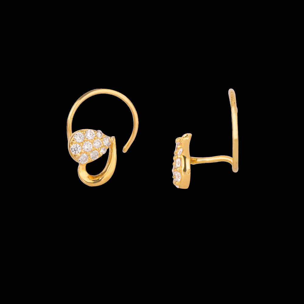 14K Yellow Gold Diamond Nosepin - 0.09ct VVS-VS-GH