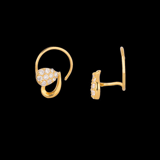 14K Yellow Gold Diamond Nosepin - 0.09ct VVS-VS-GH
