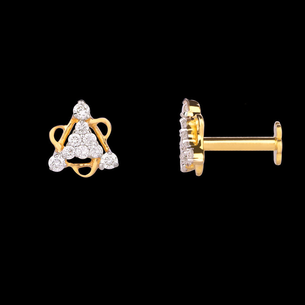 18K Yellow Gold Diamond Nosepin - 0.08ct VVS-VS-IJ