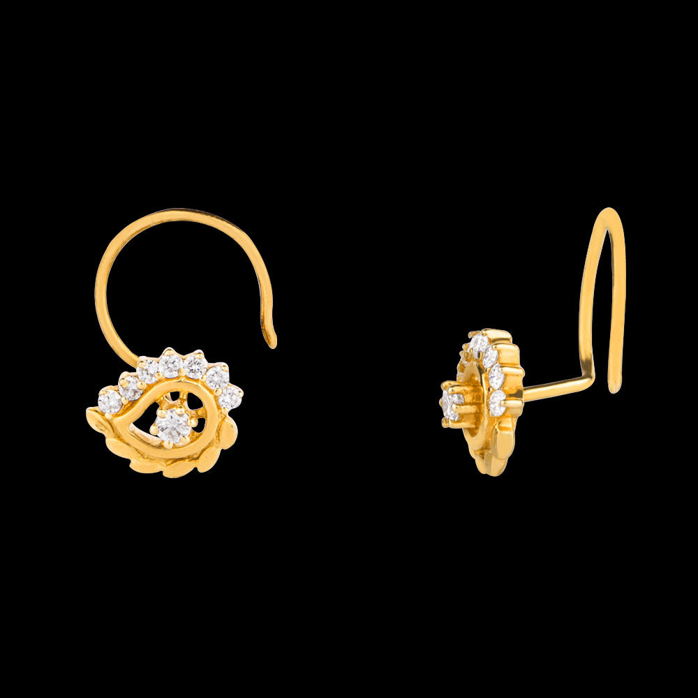 18K Yellow Gold Diamond Nosepin - 0.07ct VS-IJ