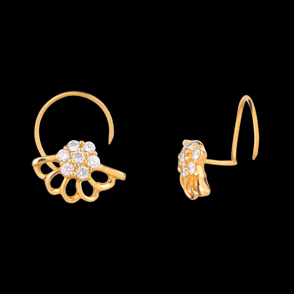 18K Yellow Gold Diamond Nosepin - 0.11ct VVS-VS-IJ