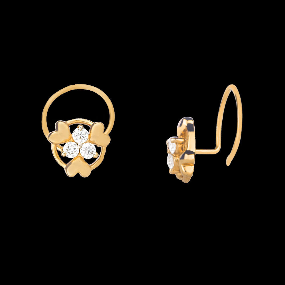 18K Yellow Gold Diamond Nosepin - 0.084ct VVS-VS-IJ