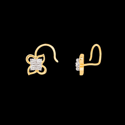 14K Yellow Gold Diamond Nosepin - 0.1ct VVS-VS-GH