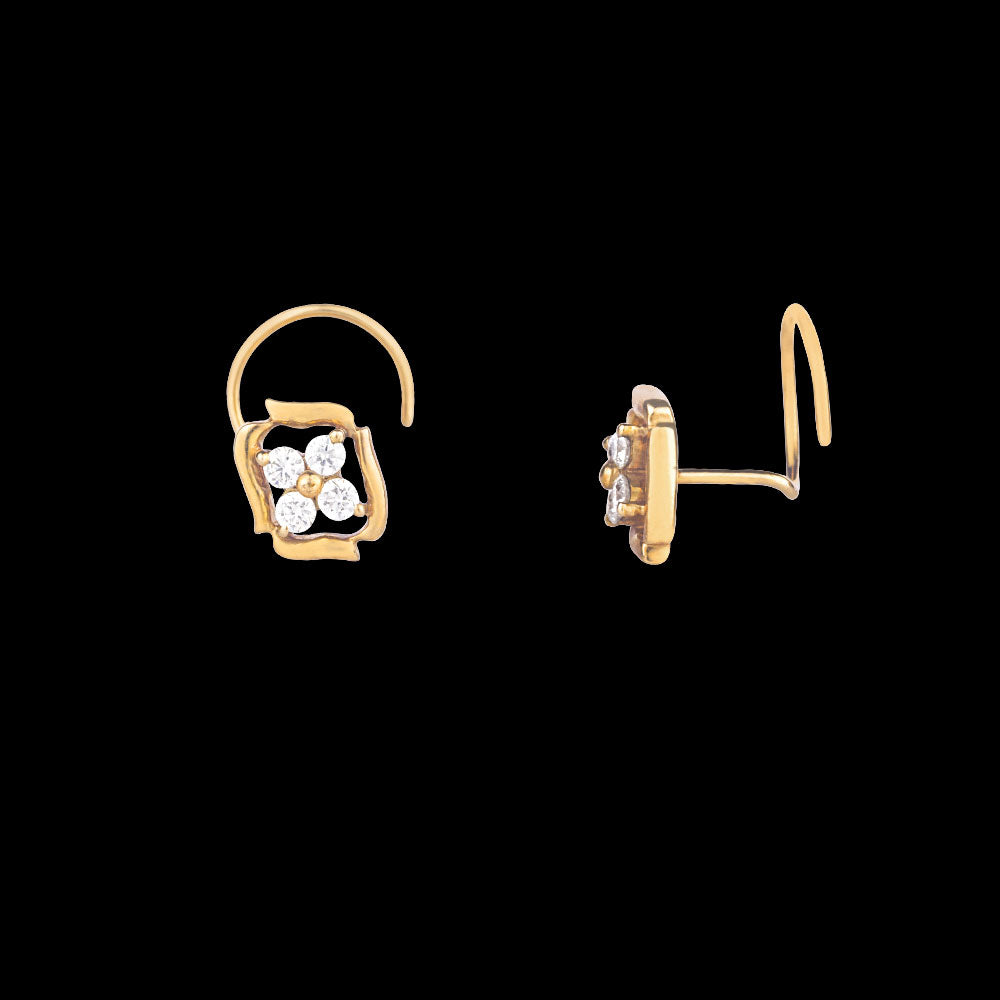 18K Yellow Gold Diamond Nosepin - 0.115ct VVS-VS-IJ