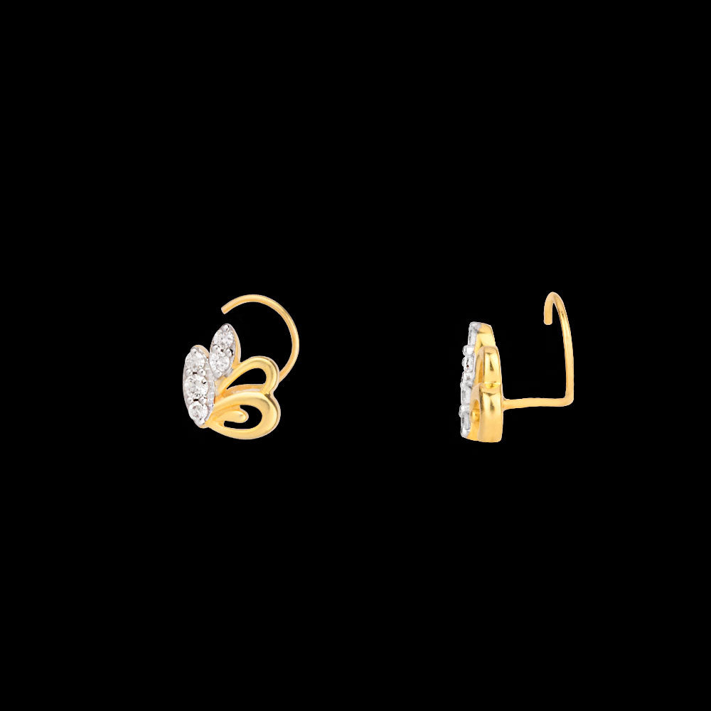 18K Yellow Gold Diamond Nosepin - 0.094ct VVS-VS-IJ