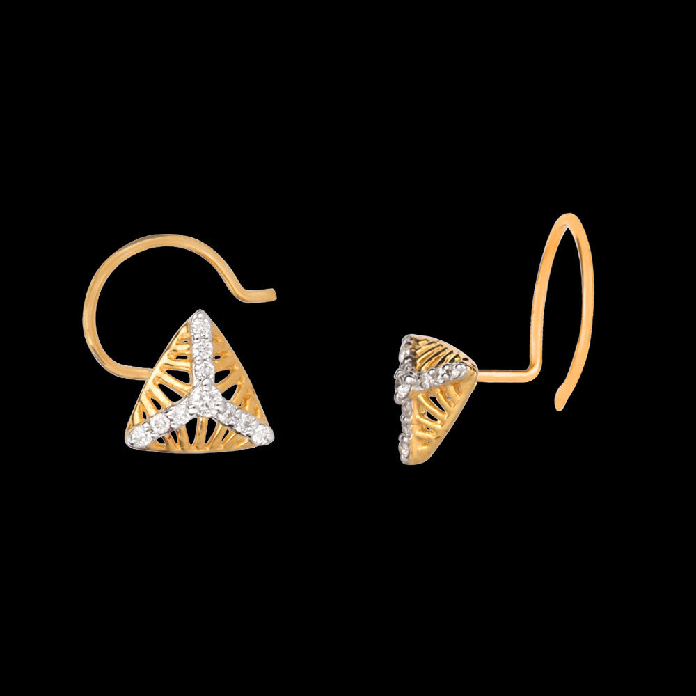 18K Yellow Gold Diamond Nosepin - 0.088ct VVS-VS-IJ