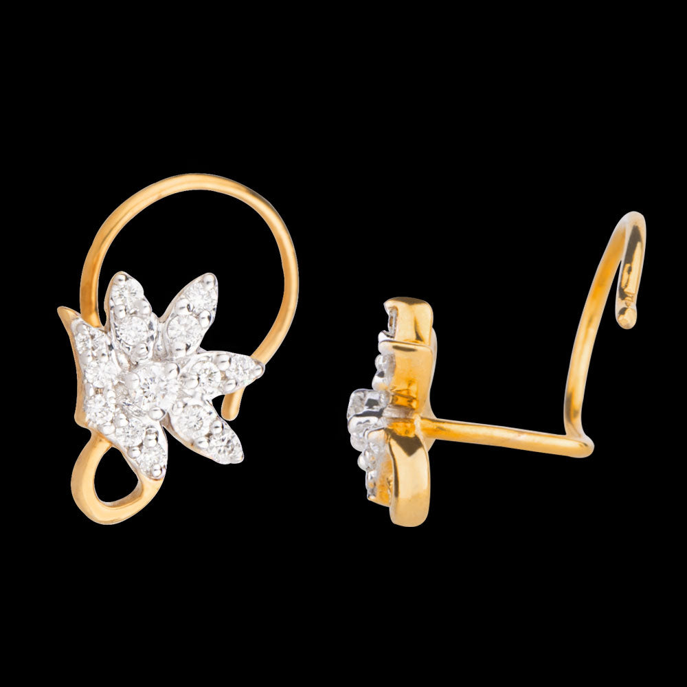 18K Yellow Gold Diamond Nosepin - 0.09ct VVS-VS-IJ