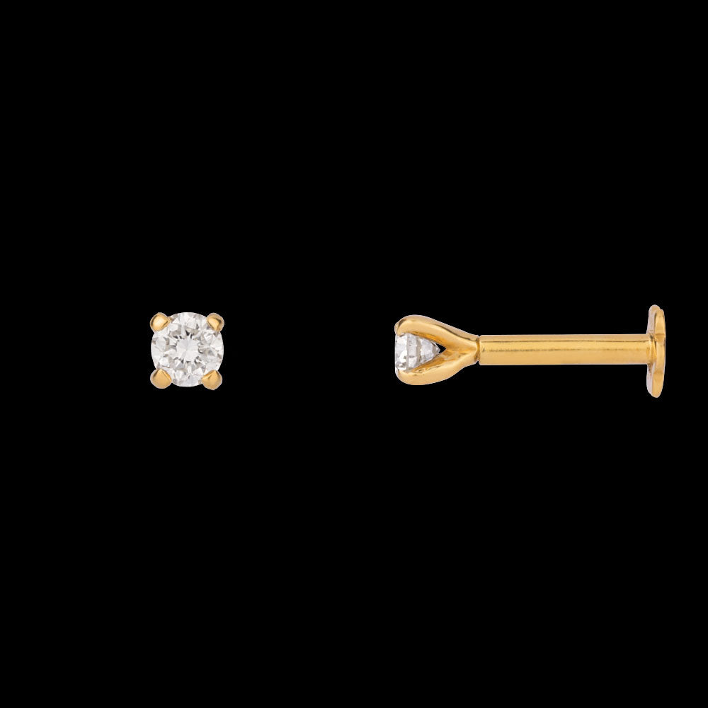 18K Yellow Gold Diamond Nosepin - 0.08ct VS-FG