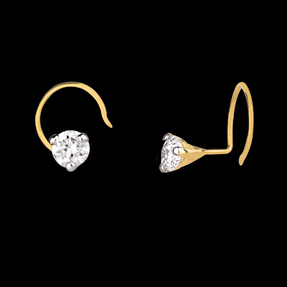 14K Yellow Gold Diamond Nosepin - 0.08ct VS-FG