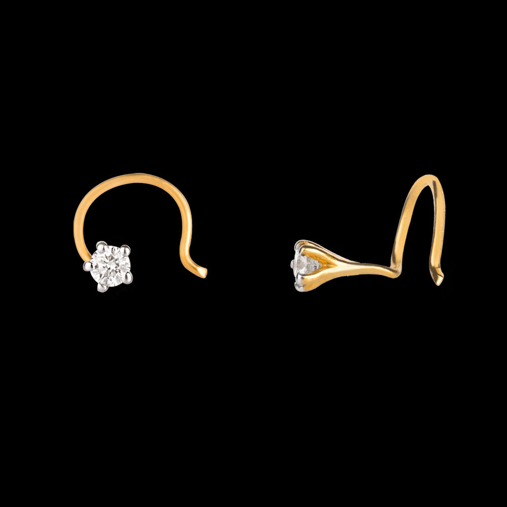 14K Yellow Gold Diamond Nosepin - 0.08ct SI-FG