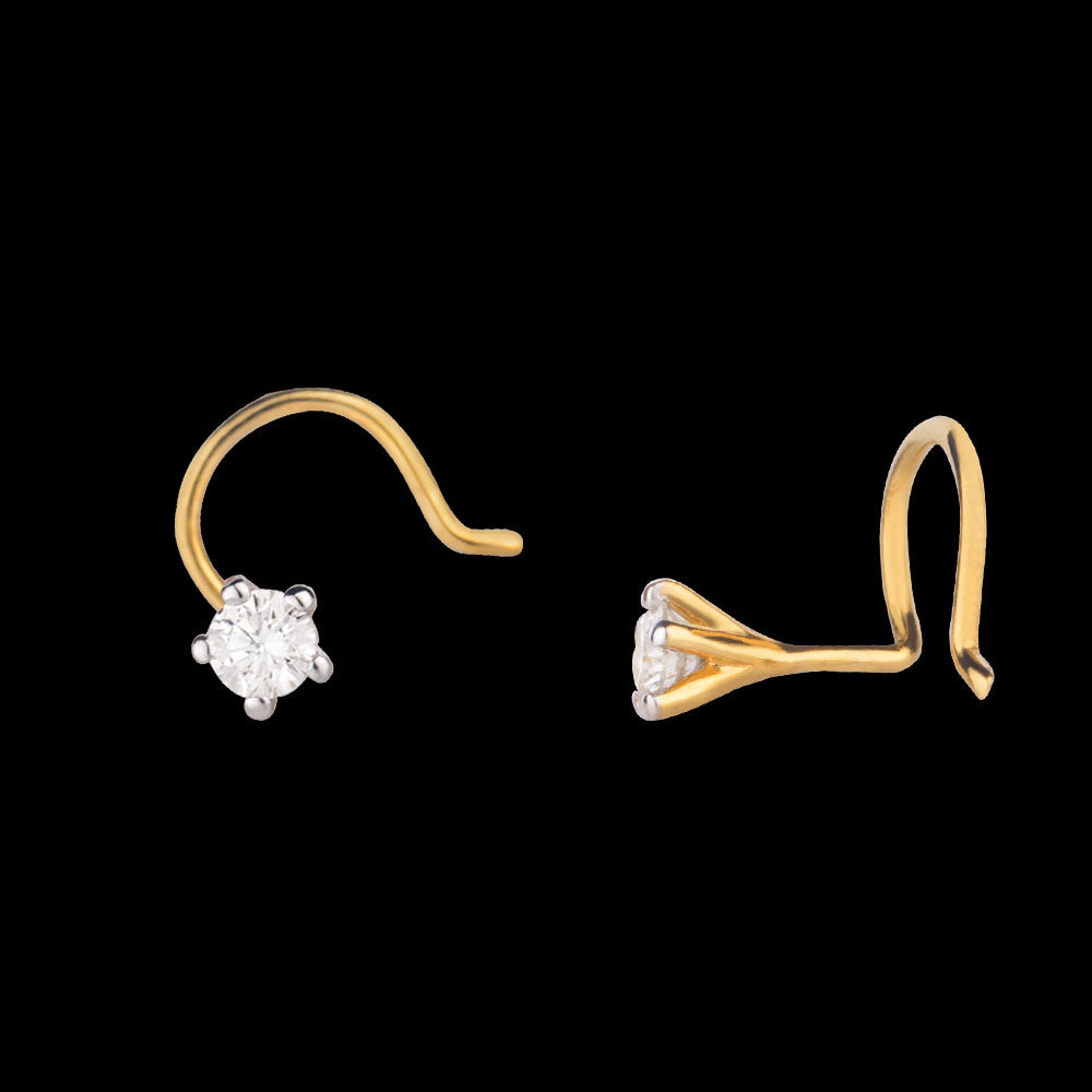 14K Yellow Gold Diamond Nosepin - 0.08ct VS-FG