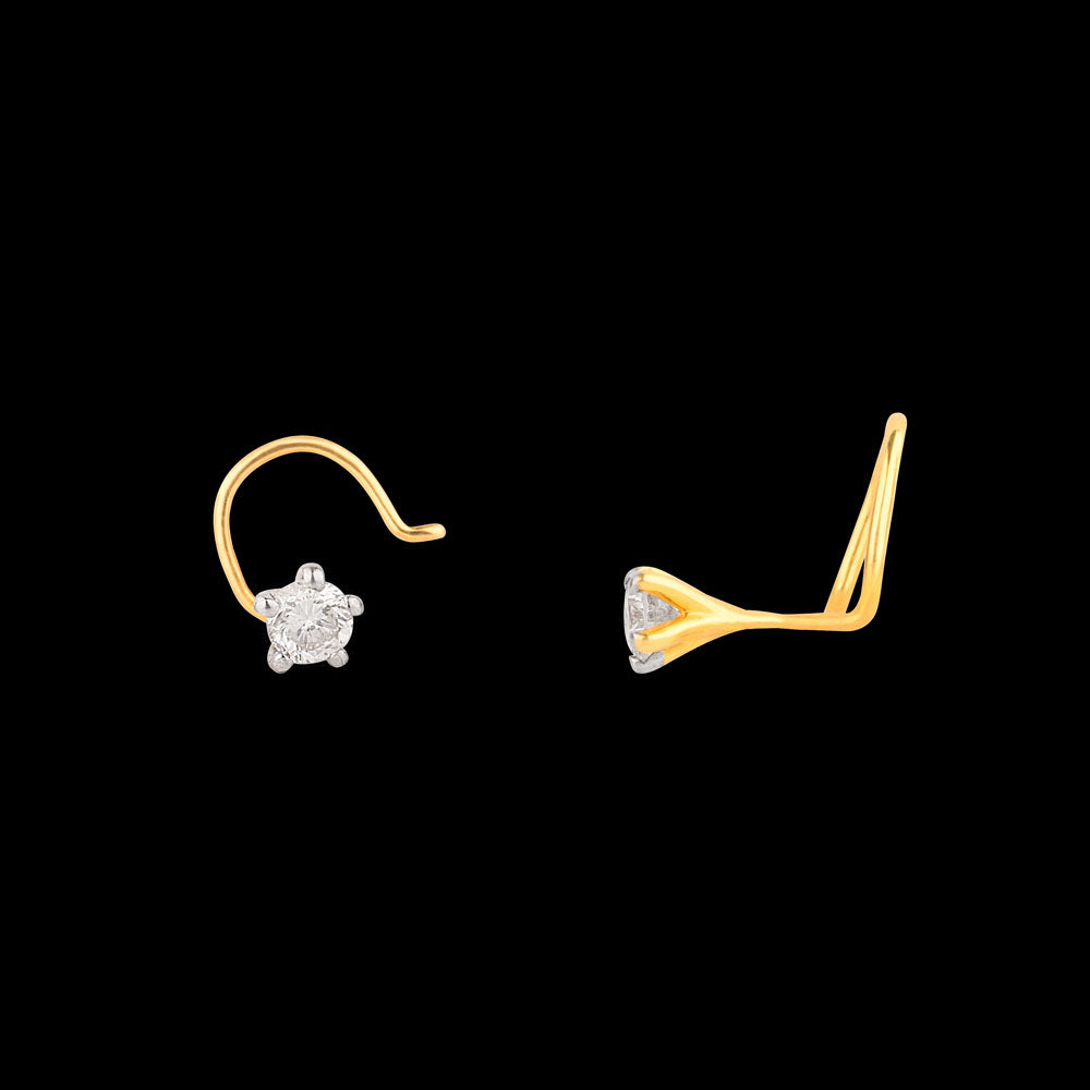 14K Yellow Gold Diamond Nosepin - 0.08ct VS-FG