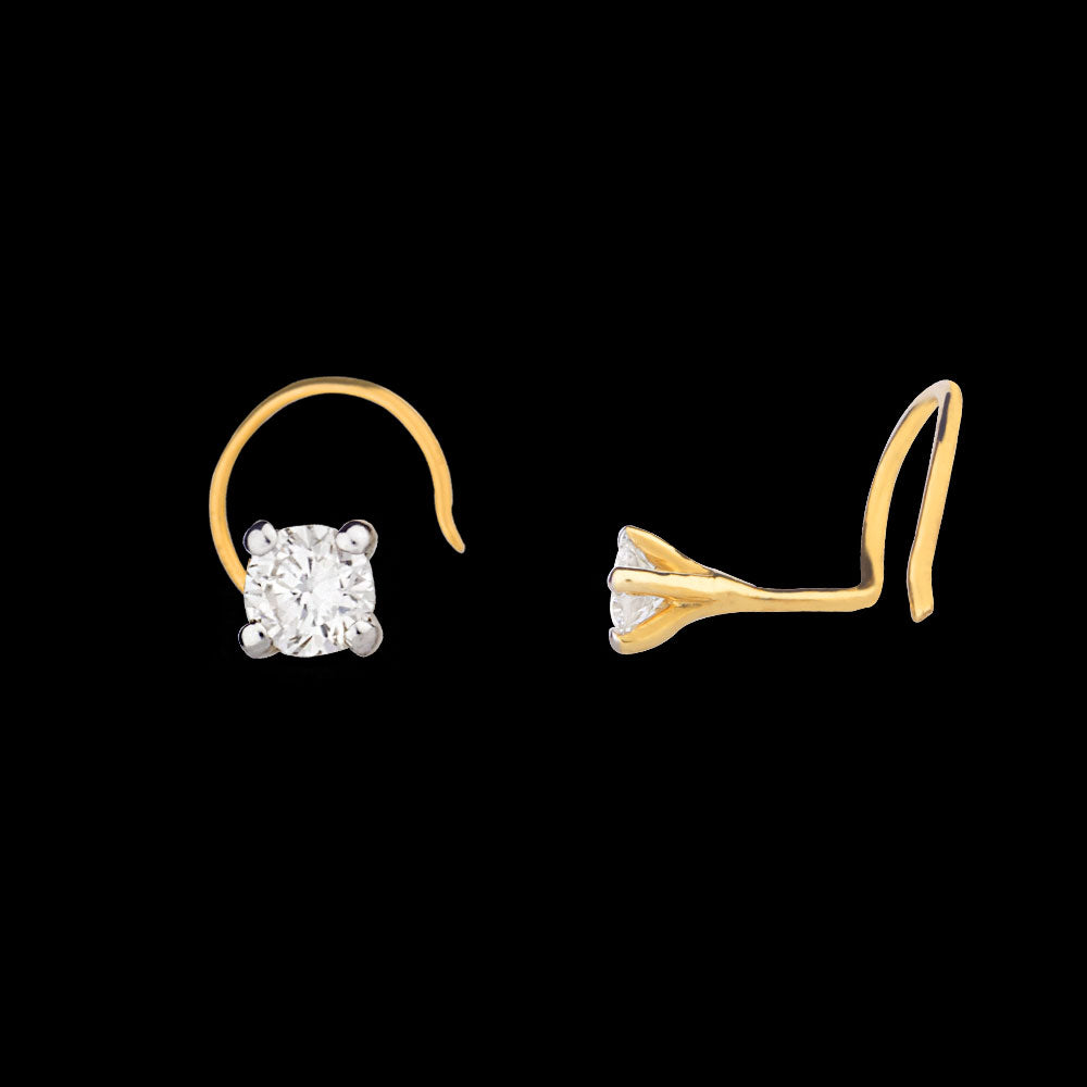 14K Yellow Gold Diamond Nosepin - 0.07ct VS-FG