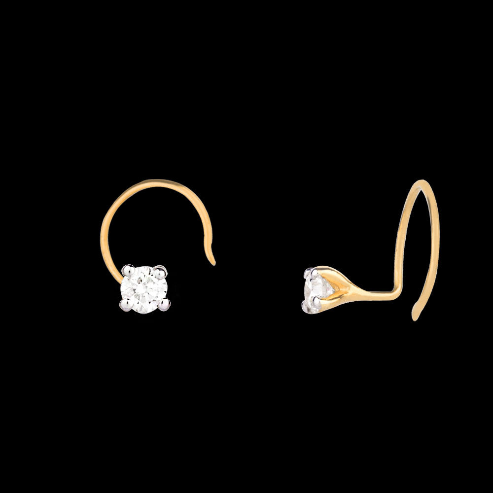 14K Yellow Gold Diamond Nosepin - 0.07ct VS-FG