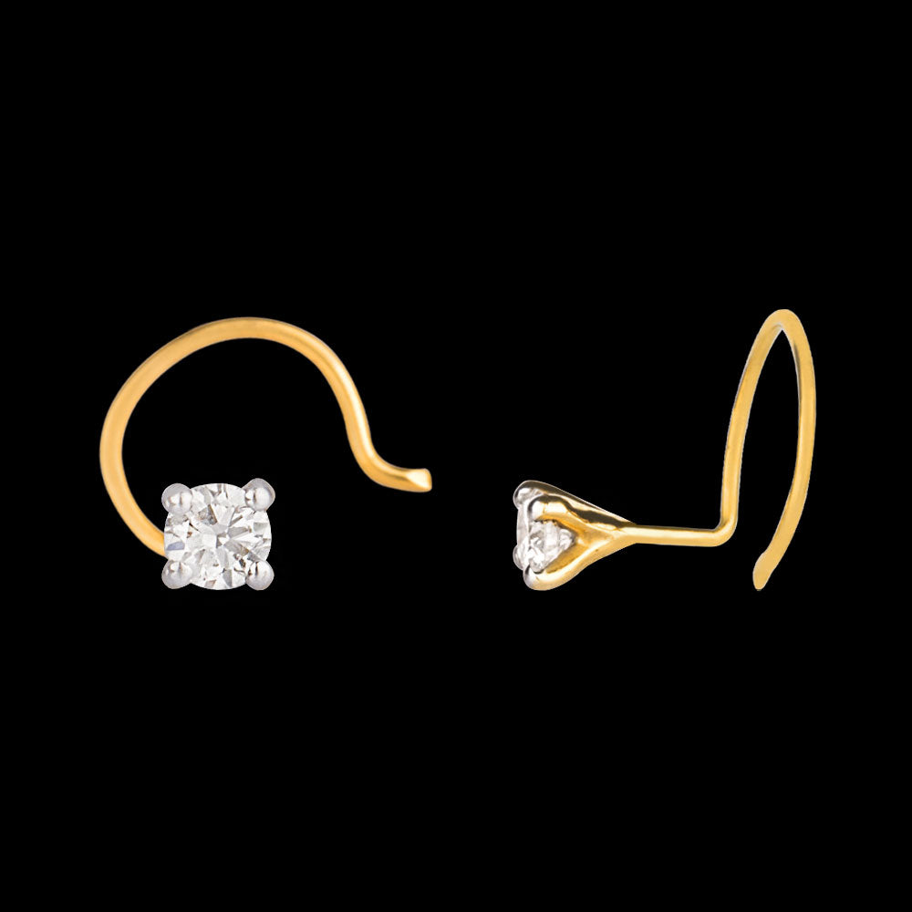 14K Yellow Gold Diamond Nosepin - 0.07ct VS-FG
