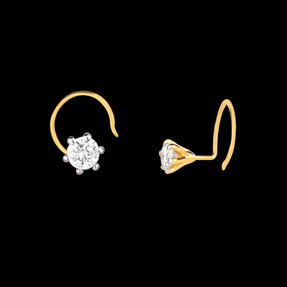 14K Yellow Gold Diamond Nosepin - 0.07ct VS-FG