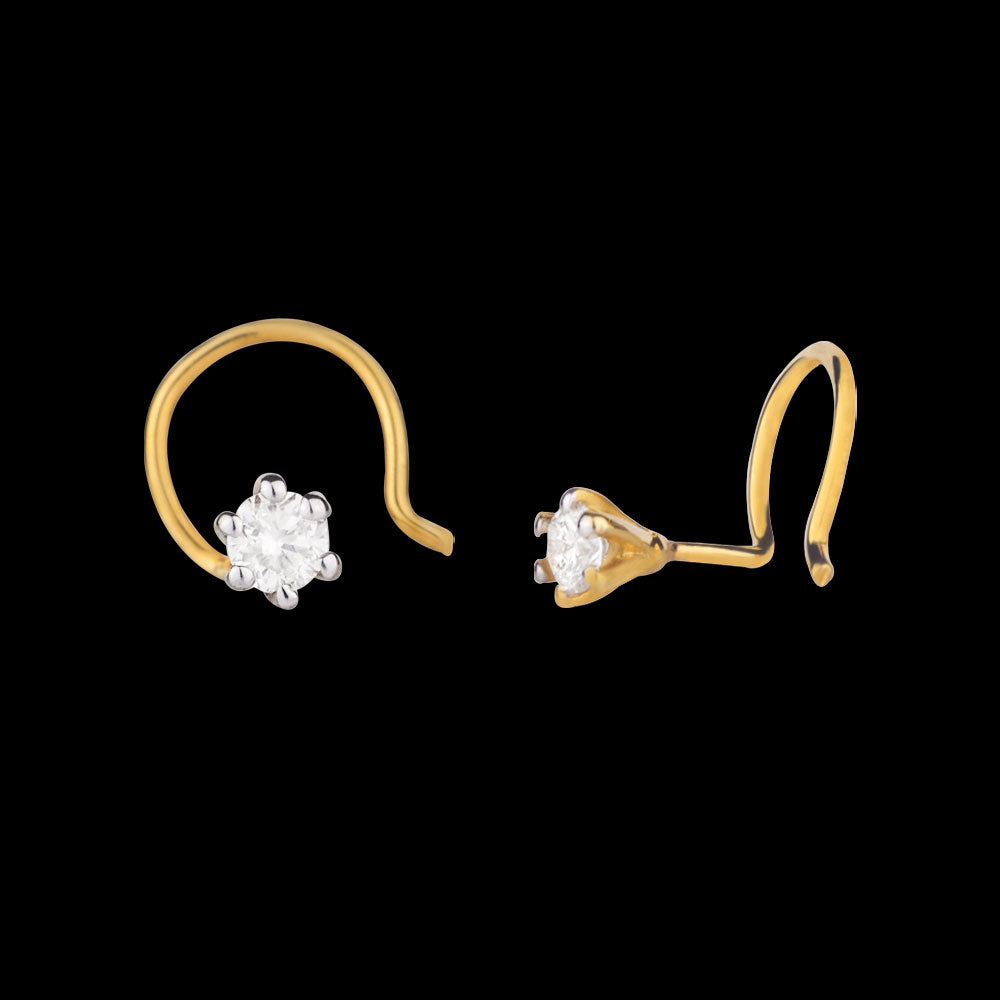 14K Yellow Gold Diamond Nosepin - 0.07ct SI-FG