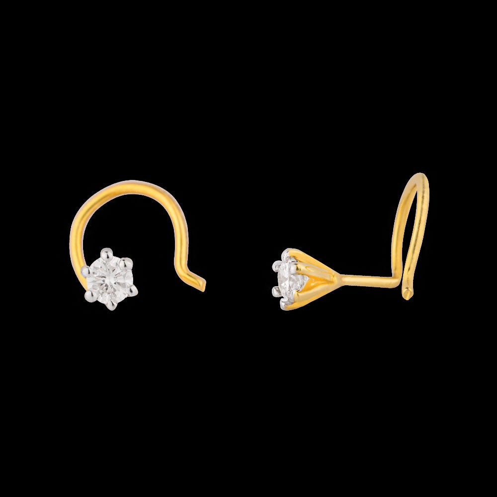 14K Yellow Gold Diamond Nosepin - 0.07ct SI-FG
