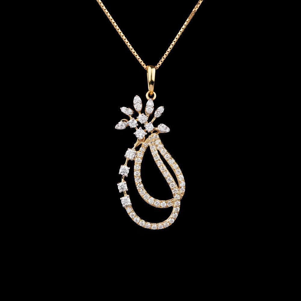 14K Yellow Gold Diamond Pendant - 0.64ct SI-HIJ