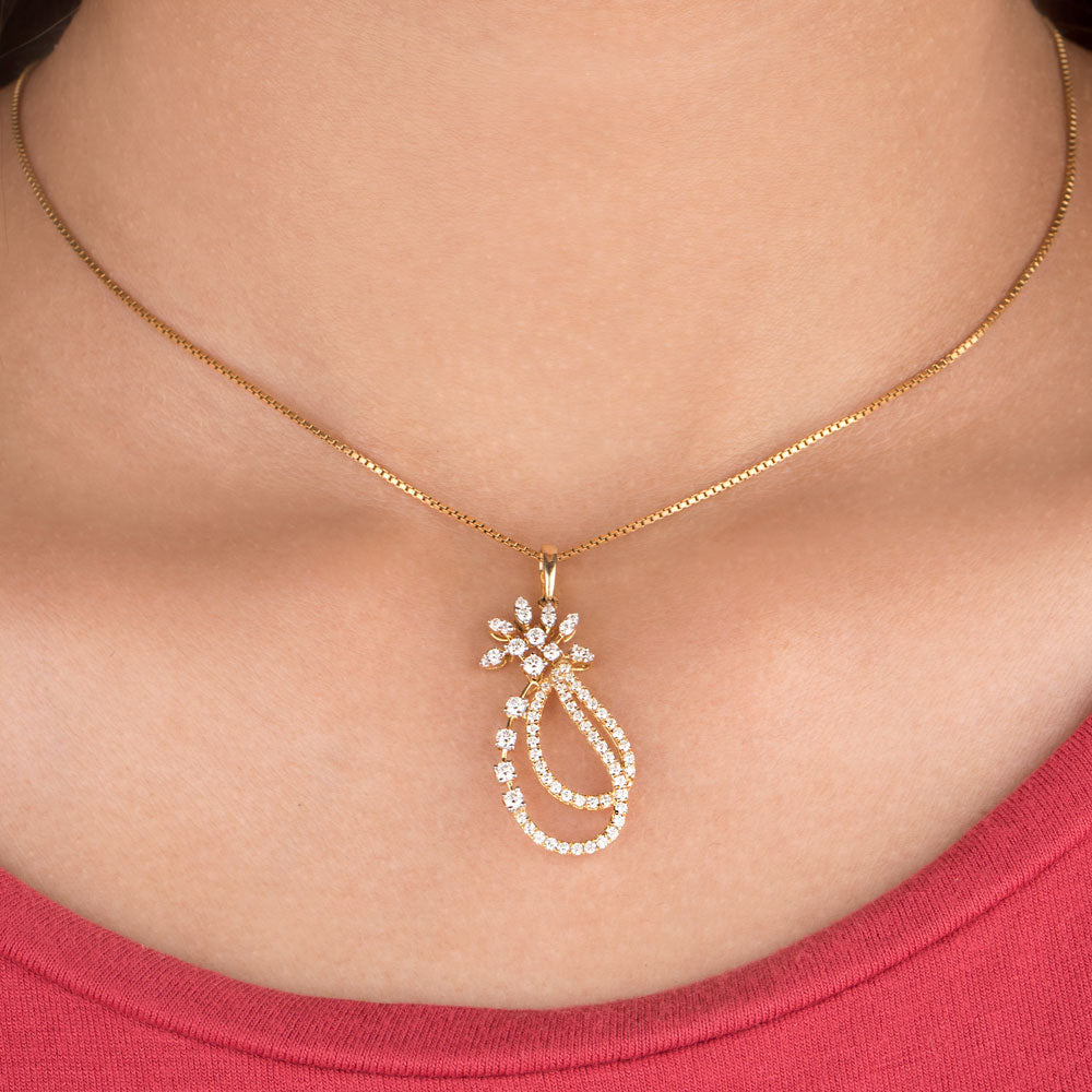 14K Yellow Gold Diamond Pendant - 0.64ct SI-HIJ