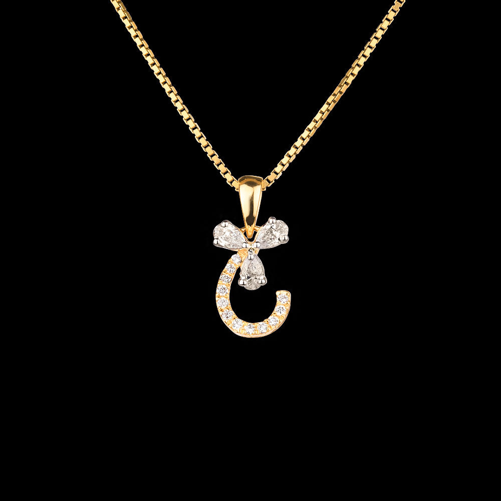 18K Yellow Gold Diamond Pendant - 0.328ct VVS-VS-GH