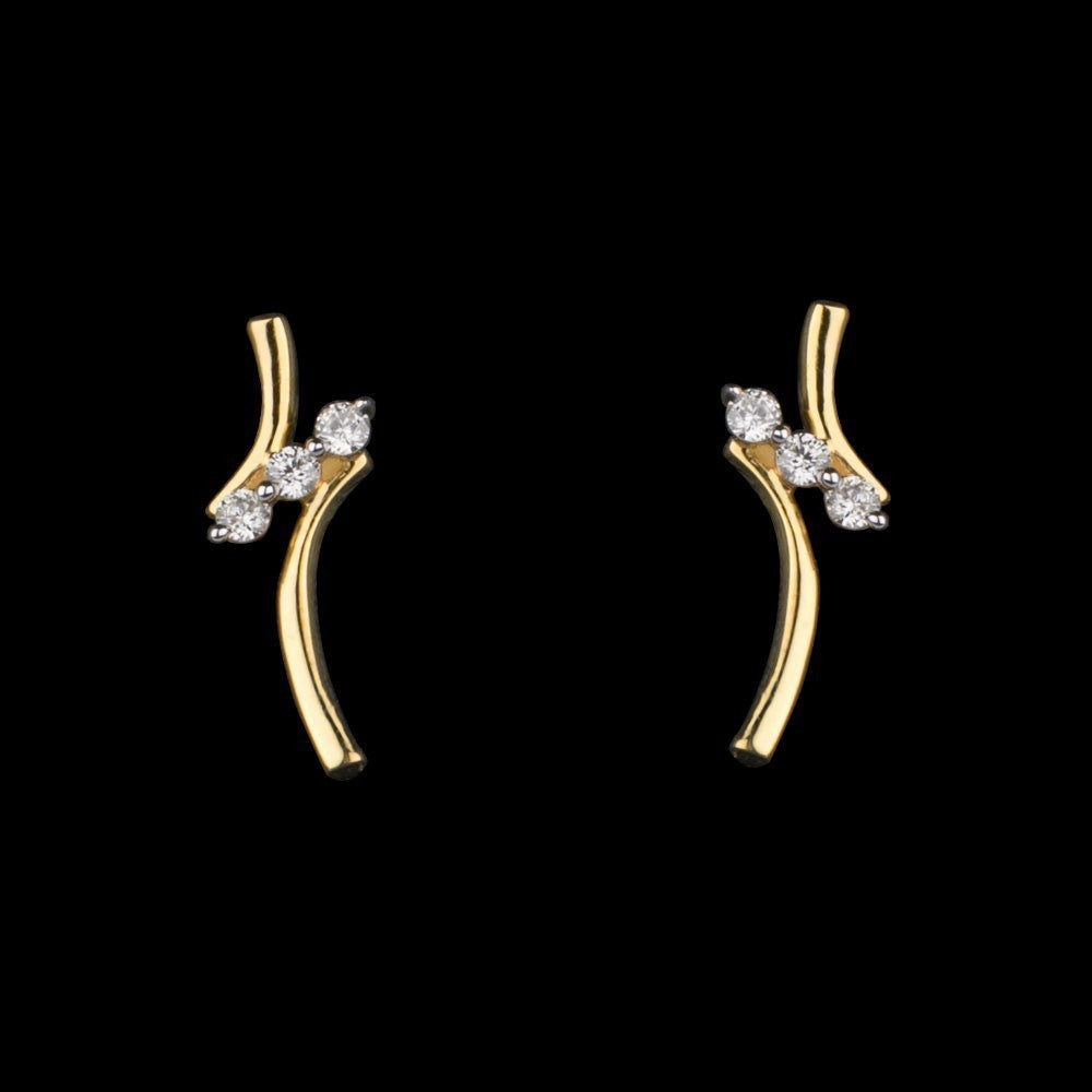 14K Yellow Gold Diamond Earrings - 0.11ct SI-GH