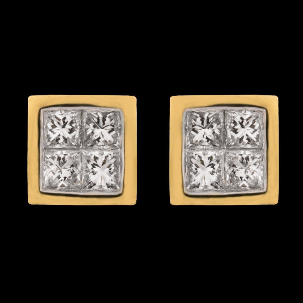 14K Yellow Gold Diamond Earrings - 0.34ct SI-IJ