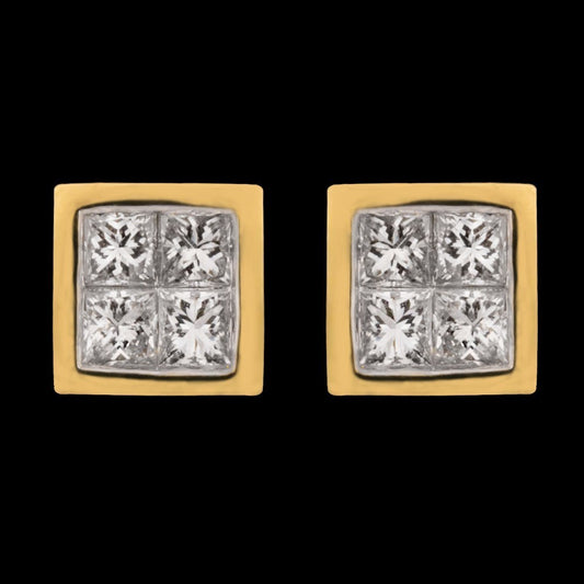 14K Yellow Gold Diamond Earrings - 0.34ct SI-IJ