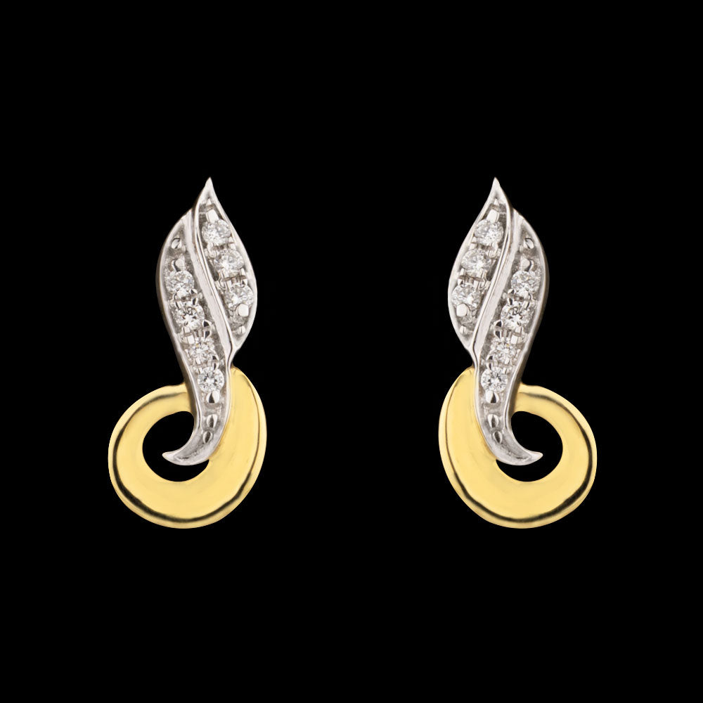 14K Yellow Gold Diamond Earrings - 0.08ct VS-GH