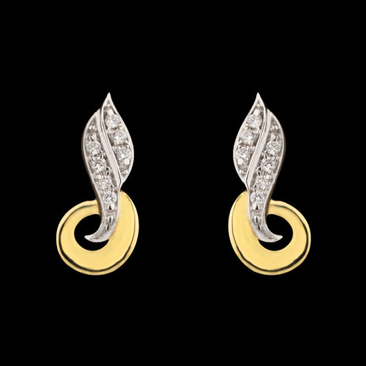 14K Yellow Gold Diamond Earrings - 0.08ct VS-GH