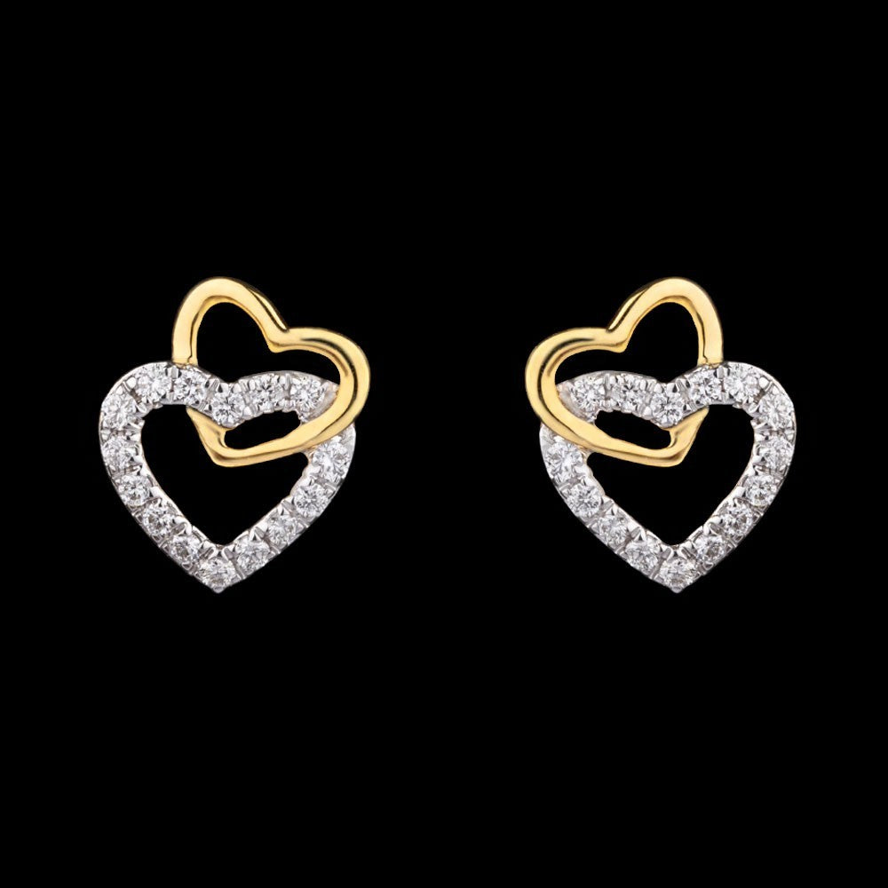 18K Yellow Gold Diamond Earrings - 0.2ct VVS-VS-GH