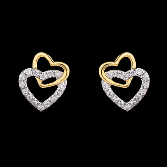 18K Yellow Gold Diamond Earrings - 0.2ct VVS-VS-GH