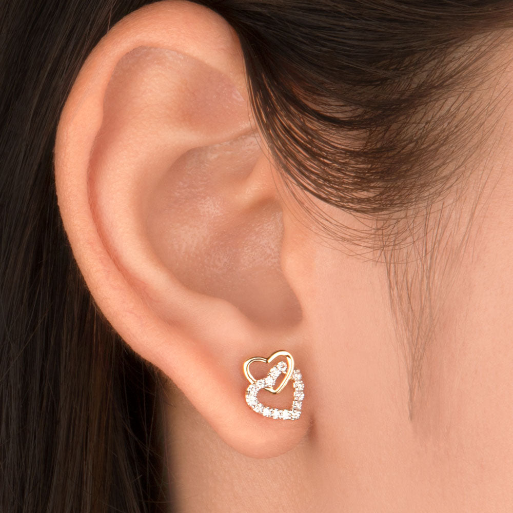 18K Yellow Gold Diamond Earrings - 0.2ct VVS-VS-GH