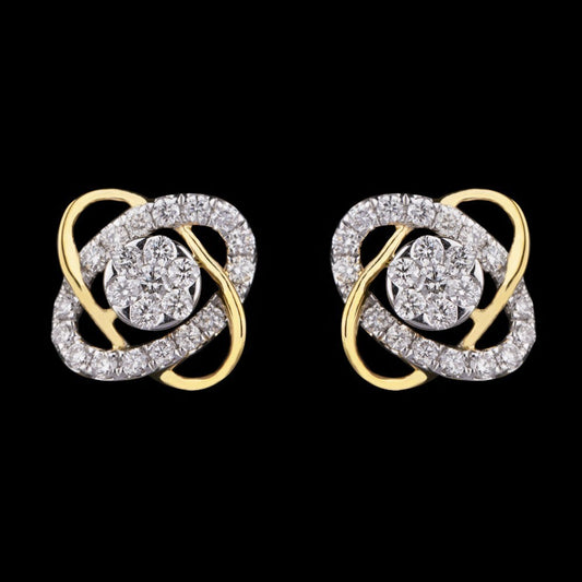 14K Yellow Gold Diamond Earrings - 0.56ct VVS-VS-GH