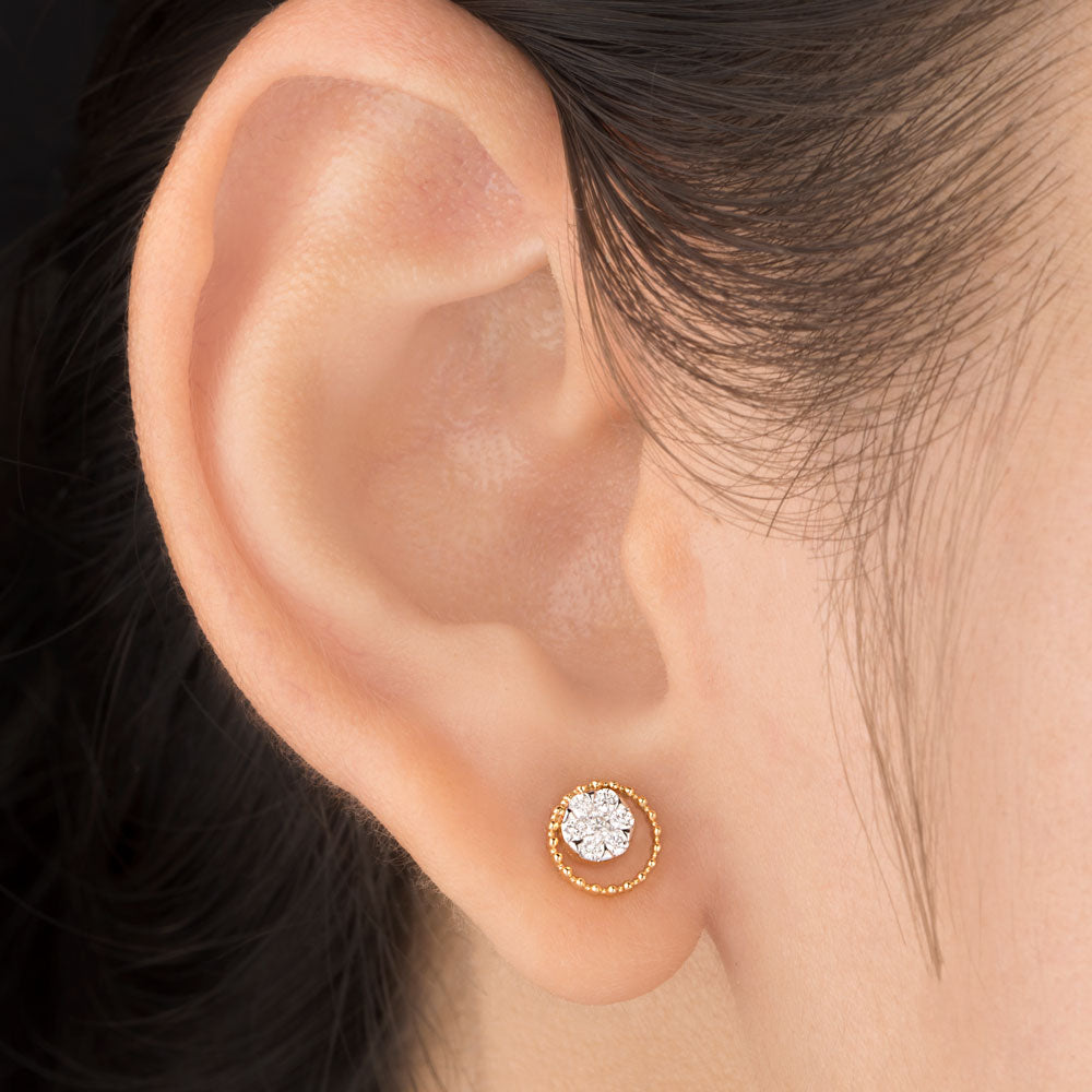 14K Yellow Gold Diamond Earrings - 0.2ct VVS-VS-GH