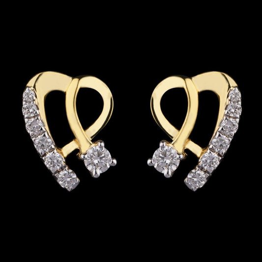 14K Yellow Gold Diamond Earrings - 0.22ct VS-GH